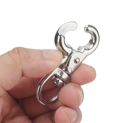 4 Pack 2.67 Inch Trigger Snap Hooks With 360 Degree Swivel Lobster Clasps Stainless Steel 316 Heavy Duty Clips Close-up