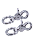 2 Pack Trigger Snap Hooks Heavy Duty 316 Stainless Steel With Swivel Eye Five Eighth Inch Wide Durable Lobster Clasps