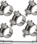 5 Pack 20 To 22 Mm T Bolt Hose Clamps Stainless Steel 304 Intercooler Pipe Tube Clamps Turbo Pipe Clamps with tool