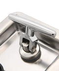 Close-up of T Handle Latch Replacement Kit Stainless Steel 2 Pack For Truck Tool Box Camper RV Trailer Doors With 4 Keys And 2 Gaskets Waterproof Seal Keyed Alike E45 showing handle mechanism.