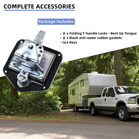 Stainless Steel Toolbox Lock With Gasket T Handle And Keys Durable 304 Stainless Steel trailer door latch shown with camper