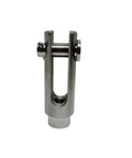 Stainless T316 Right Hand Threaded Yoke End Three Eighths Inch side view showing steel construction and threading detail