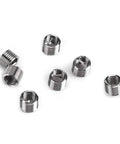 Stainless inserts from Stainless 35 Piece Thread Repair Kit M6 X 1mm Insert Set For Auto Repairs And Quick Fixes by JoyTube displayed on white