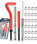 Stainless 35 Piece Thread Repair Kit M6 X 1mm Insert Set For Auto Repairs And Quick Fixes, shown with tools and inserts.