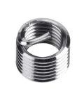 Close-up of a stainless steel insert from Stainless 35 Piece Thread Repair Kit M6 X 1mm Insert Set For Auto Repairs And Quick Fixes