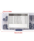 50 Pcs Threaded Inserts Set Self Tapping Stainless Steel Inner Thread For Plastic And Soft Materials With Storage Box Includes M3 M4 M5 M6 M8 M10 M12 M14 M16 in a clear plastic box