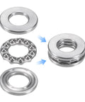Thrust Ball Bearing 20mm Bore 40mm OD 14mm Thick Stainless Steel With Washers S51204 assembly parts view