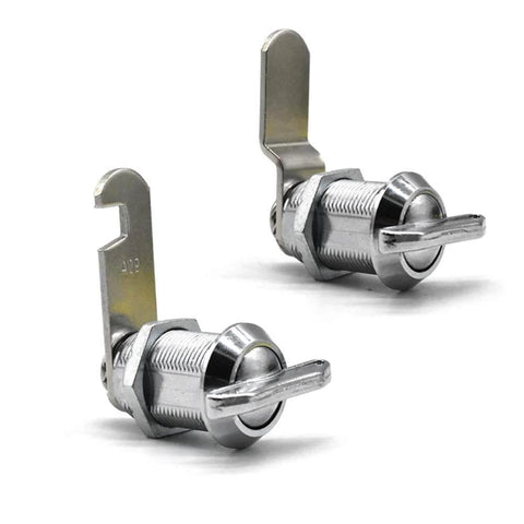 Two thumb operated cam locks deliver secure, hassle free access for RV cabinets in stainless steel non locking design