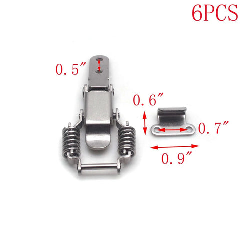 Stainless Steel Toggle Latch With Compression Spring Draw Latch Clamp 2.6 Inch Length Six Pack For Cabinets Boxes And Instrument Cases Heavy Duty Double Spring Loaded For Firm Hold