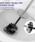 Stainless Steel Freestanding Toilet Brush And Holder With Long Handle For No Fuss Bathroom Storage And Deep Cleaning Nickel Brushed