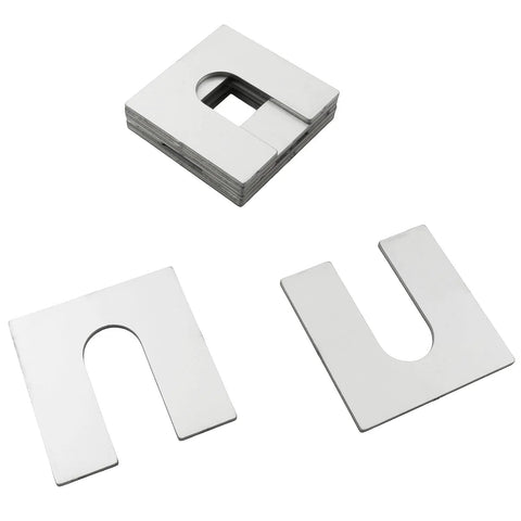8 Pack 304 Stainless Steel U Shaped Adjustment Shims 50X50X2MM Slotted Horseshoe Washers with Hot Dip Galvanized Finish