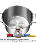 Pro Grade 3 Gallon Vacuum Chamber Kit With 4.5 CFM One Third HP Vacuum Pump in 304 stainless steel with pressure gauge and hose