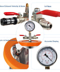 1.2 Quart Stainless Steel Vacuum Chamber Kit For Resin Degassing And Epoxy Casting With Acrylic Lid, focus on gauge and valve details