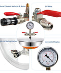 1.5 Gallon Stainless Steel Vacuum Chamber Kit For Resin And Epoxy Degassing With Acrylic Lid And Silicone Gasket, gauge and valves
