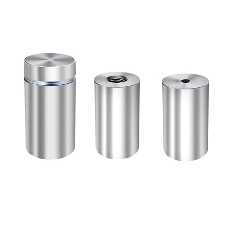 Brushed Nickel Stainless Steel Wall Sign Standoffs 1 Inch Diameter 2 Inch Length With 10mm Thread For Acrylic Signs And Display Panels