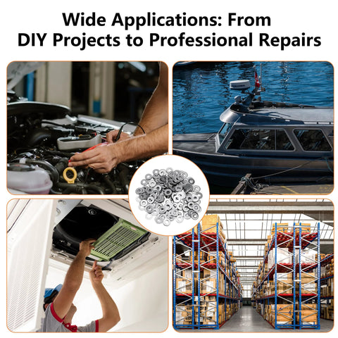 304 Stainless Steel Pop Rivet Backup Washers Kit With Storage Box used in automotive, boating, HVAC, and warehouse projects