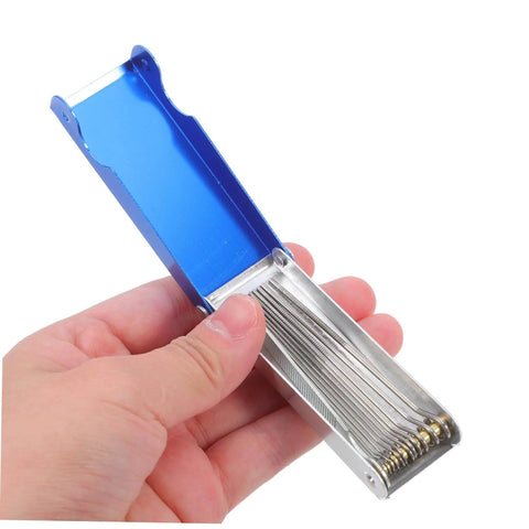 13-Piece Stainless Steel Welding Tip Cleaner Kit With Aluminum Case, shown open with cleaning needles visible.