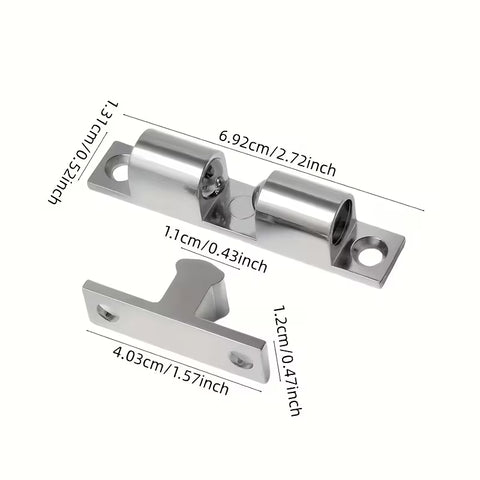 Stainless Steel Double Roller Catch Door Latch for Cabinets and Interior Doors with Smooth Spring Loaded unlocked