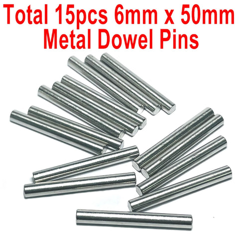 Sturdy 6mm Dowel Pins Set For Shelves And Woodworking 15 Pack 50mm Length 304 Stainless Steel M6 Dowels Ground To Tight Tolerances 0.0001 To 0.0005 Inch
