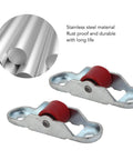 Sliding Door Window Pulley Kit With Base 12mm Stainless Steel Hardware Single Wheel Mute PP Wheel Roller Quiet Operation