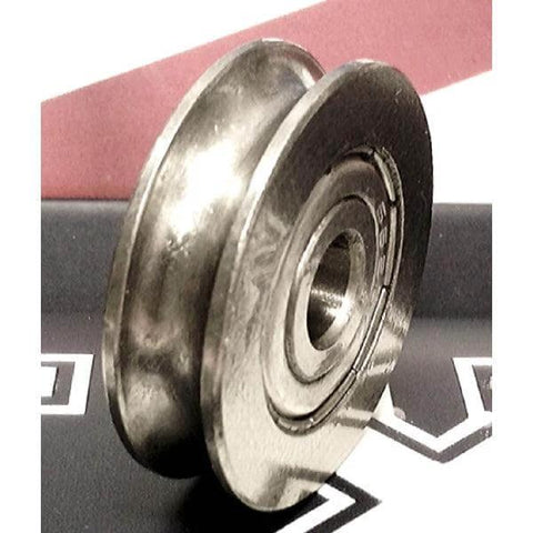 Close-up of 6mm Bore Bearing - 25mm 440C Stainless Steel Pulley U-Groove Track Roller Bearing 6x25x7mm showing side view