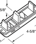 Stamped Steel, Adjustable, Closet Door, Floor Guide (2 Pack) diagram with dimensions 5/8" x 4-5/8" and 1-1/2" width