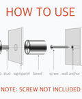 Instructions for Stainless Steel Standoff Screws For Acrylic Signs And Glass Displays 20 Pack By Lantee Glass Picture Frame Standoff Mounts Bolts Twelve Millimeter By Twenty Five Millimeter With Nine Sixteenth Inch Stud Length For Signs Panels Artwork And Photographs installation process.