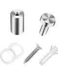 Standoff Screws For Acrylic Signs 12x19mm Pack With 12 Standoffs 24 Spacers And Mounting Hardware close-up showing metal standoff and accessories