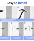 Diagram showing installation of Stainless Steel Standoff Screws 1 Inch Diameter 1 Inch Barrel Length 20 Pack With 80 Mounting Accessories.