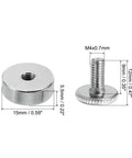 Standoff Screws With Spacers PATIKIL M4x12mm Pack Of 20 Wall Mount Hardware, silver tone, side view, with dimensions shown.
