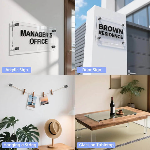 Signs and decor with Standoff Screws Three Quarters Inch Diameter By One Inch Length Stainless Steel Black 20 Pack installation