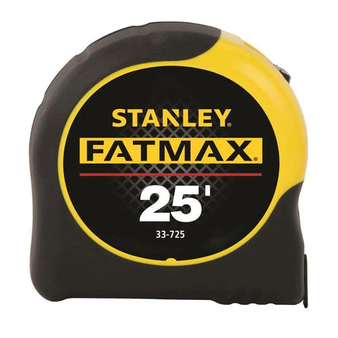 Heavy Duty Tape Measure, 25-Foot (33-725) by Stanley FatMax with black and yellow casing