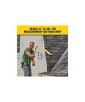 Worker using Heavy Duty Tape Measure, 25-Foot (33-725) on roof showing 14 ft reach