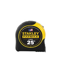 Image of Heavy Duty Tape Measure, 25-Foot (33-725) with black and yellow casing and Stanley FatMax branding.
