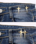 8 Sets Adjustable Star Button Pant Waist Tightener For Jeans And Skirts No Sew No Tools Detachable Decorative Waist Buckles