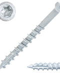 Size 8 X 1 And 5 Eighths Inch Saberdrive white trim screws, 1 pound tub, approximately 221 pieces, durable wood screws