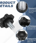 Close-up of Ten Pack Of Star Knobs With One Quarter Inch Twenty Thread, 0.6 Inch Threaded Stud Plastic Hand Tightening Replacement Knobs