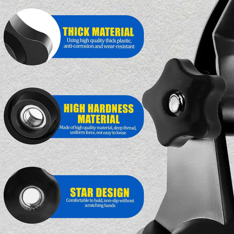4 Pcs 3/8-16 Star Knobs With Female Threads Clamping Nuts And Thumb Screws For T Track Bolts And Jigs Durable Nylon And Copper