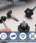Ten Pack Of Star Knobs With One Quarter Inch Twenty Thread, 0.6 Inch Threaded Stud Plastic Hand Tightening Replacement Knobs