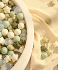 Ball Pit Balls 100 for Toddlers - Green Ball Pit Ball Shapes for Boys Girls Fun, birthday party, Christmas decoration, cream colors mix