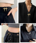 8 Sets Adjustable Star Button Pant Waist Tightener For Jeans And Skirts No Sew No Tools Detachable Decorative Waist Buckles