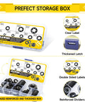 Internal Tooth Starlock Washers Kit 8 Sizes M3 To M12 330 Pcs 65Mn Steel in organized storage box with labels