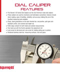 Starrett Dial Slide Calipers deliver quick, precise inside and outside measurements from 0 to 6 inches with.001 inch graduations
