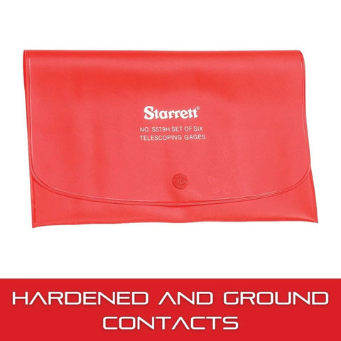 Starrett Telescoping Gage Set delivers true hole sizing with self centering two arms from 5/16 to 6 inches in red case