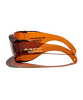 Side view of StarShield Fit Over Sunglasses with amber lenses for blue light blocking and UV protection.