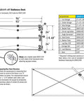 Blueprint diagram for building a 4'x8' stationary dock, showing measurements and parts list for assembly with pipe holders.