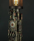 Steampunk Industrial Piping Tower Beacon Clock Mesh Table Lamp With Resin Base And Metal Mesh Shade Seventeen Point Seven Five Inches Tall Desk Light Analog Clock Face UL Listed 45 Watt Bulb Included Warm Vintage Brown Red Finish Vibe