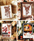 Steampunk Gear Die Cut Set For Scrapbooking And Card Making With Slick Mechanical Butterfly Embossing Stencils in various frames