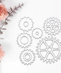 Steampunk Gear Die Cuts For Card Making And Scrapbooking, Metal Cutting Dies For Embossing And Cut Outs, floral backdrop