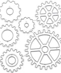 Image of Steampunk Gear Die Cuts for Card Making and Scrapbooking with metal cutting dies for embossing and cutouts.
